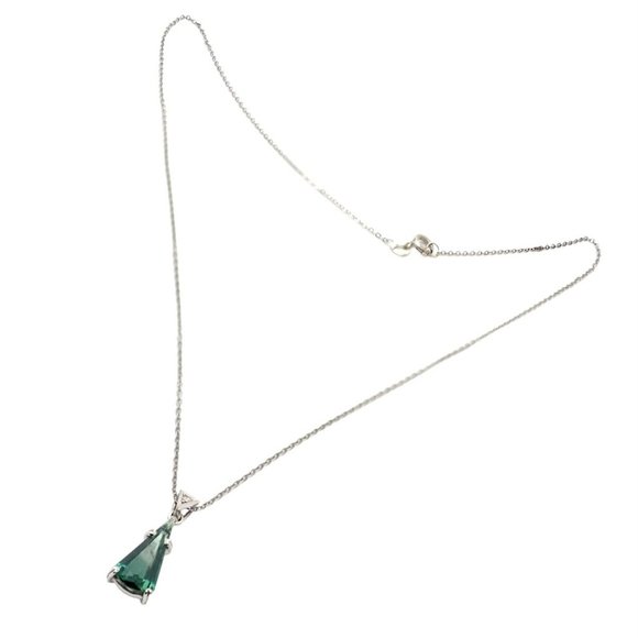 Rare! Authentic H. Stern 18k White Gold Diamond Blue Green Tourmaline Necklace - Picture 4 of 9